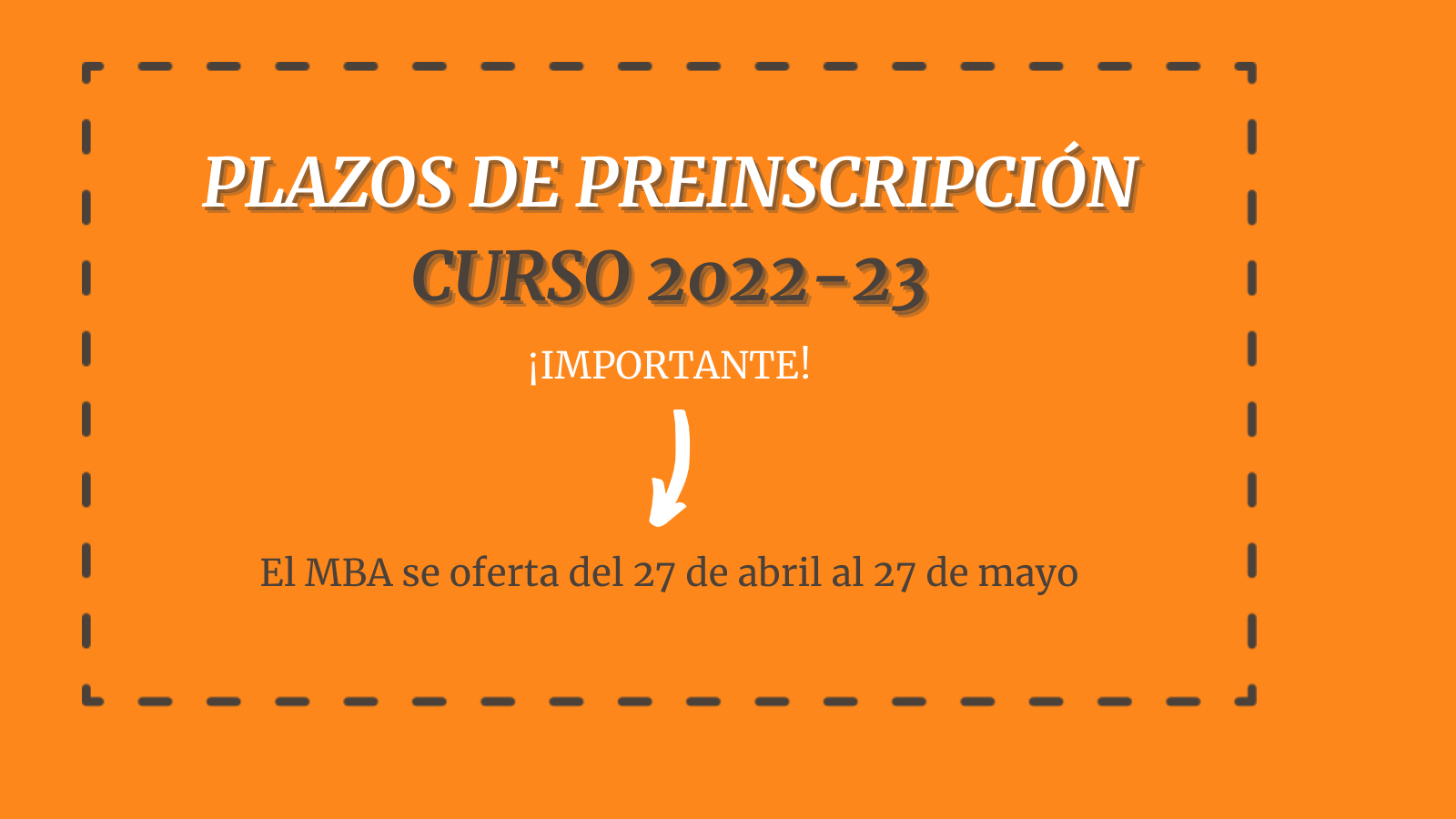 Consulta los plazos de preinscripción del curso 2023-24